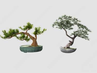 新中式松树盆栽3D模型下载